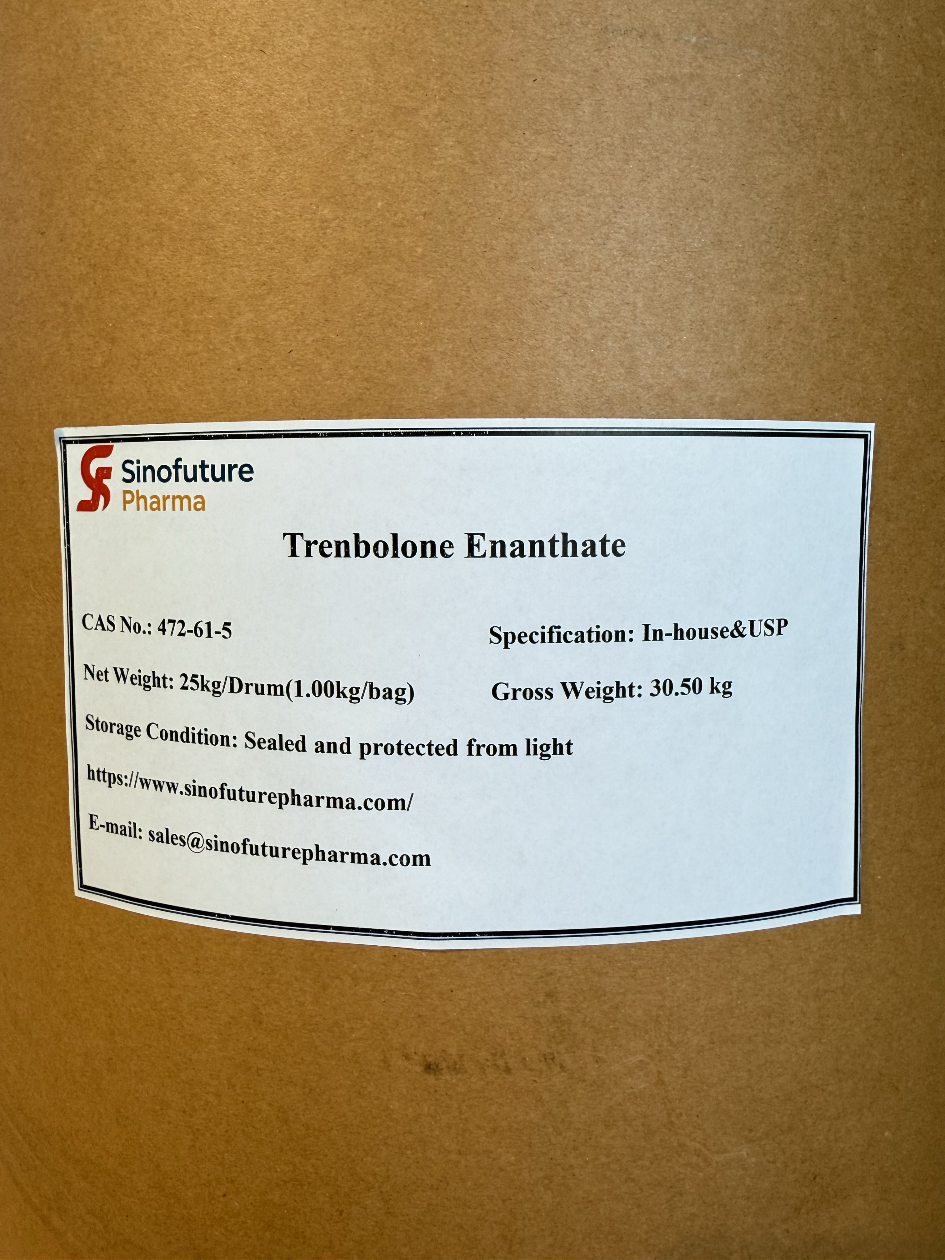 Trenbolone Enanthate CAS No. 10161-35-8 ຜູ້ຜະລິດ | SINOFUTURE PHARMA ຜູ້ສະໜອງທີ່ຕ້ອງການ